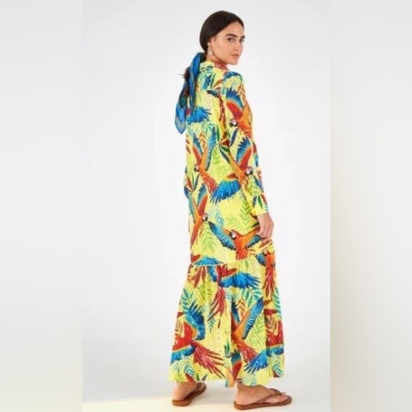 FARM Rio Macaw Leaf Maxi Tropical 🦜 Print Dress NWT - Picture 2 of 7